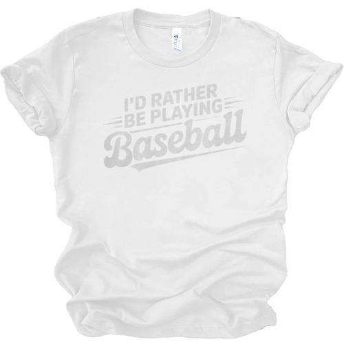 I'd Rather Be Playing Baseball Player Coach Fan Game Day Tee Premium Tri-Blend Unisex Jersey T-Shirt - Sportilla