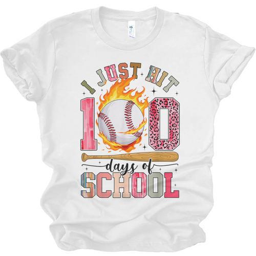 I Just Hit 100 Days Of School Baseball Lovers Fans Boys Kids Unisex Jersey T-Shirt - Sportilla