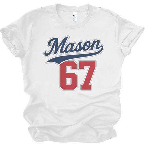 Mason 67 Jersey Baseball Men Women Boys Girls Number 6 7 Unisex Jersey T-Shirt - Sportilla