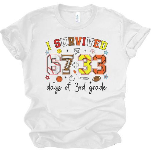 I Survived 6733 Days Baseball Football Softball 3rd Grade Unisex Jersey T-Shirt - Sportilla