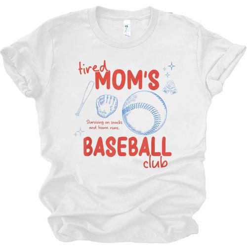 Tired Baseball Mom Club Baseball Mama Mother's Day Unisex Jersey T-Shirt - Sportilla