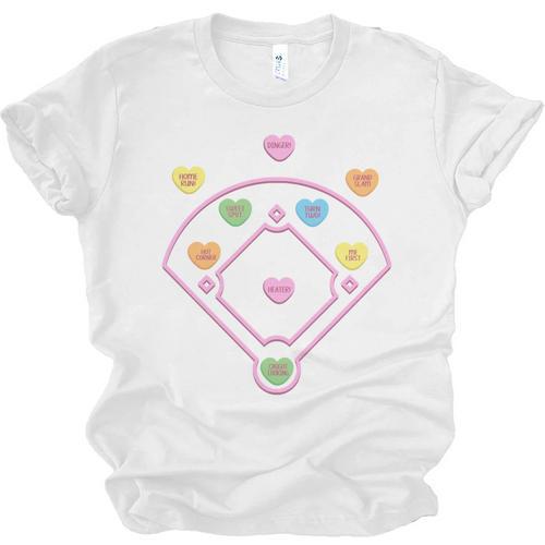 Valentine Heart Love Cute Baseball Softball Lover Sayings Unisex Jersey T-Shirt - Sportilla