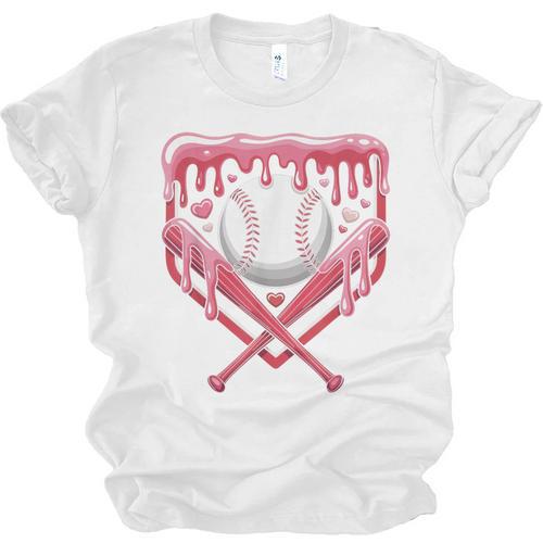 Valentines Baseball Boys Ice Cream Drip Heart Youth Kids Unisex Jersey T-Shirt - Sportilla