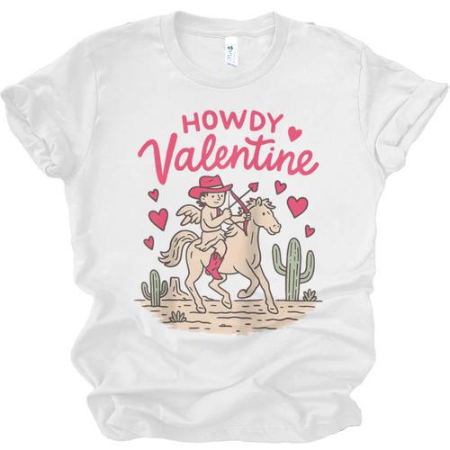 Valentine’s Day Western Life Cowboys Cupid Howdy Valentine Raglan Baseball Tee Unisex Jersey T-Shirt - Sportilla