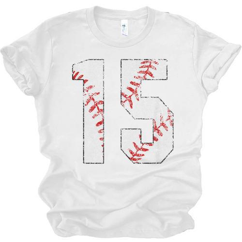 Vintage Distressed Baseball Number 15 Jersey Player Uniform Unisex Jersey T-Shirt - Sportilla