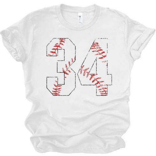 Vintage Distressed Baseball Number 34 Jersey Player Uniform Unisex Jersey T-Shirt - Sportilla