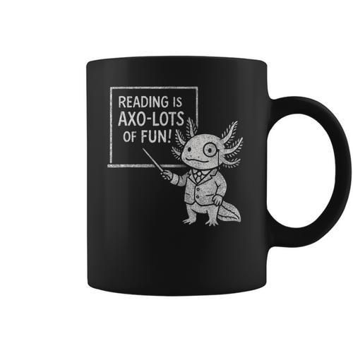Axolotl Reading Is AXO-Lots Of Fun Book Lover Coffee Mug - Bookorys UK