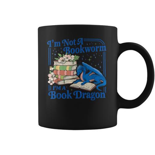 Bookworm I'm A Book Blue Dragon Fantasy Reader Bookish Coffee Mug - Bookorys