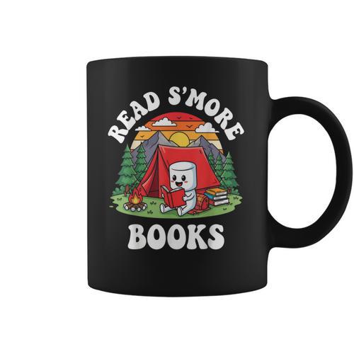Read S'More Books Camping Marshmallow Outdoor Reading Coffee Mug - Bookorys AU