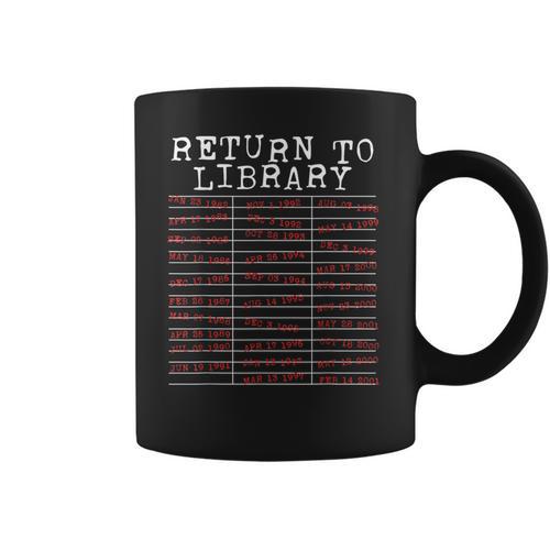 Return To Library Vintage Due Date Stamp Book Lover Coffee Mug - Bookorys