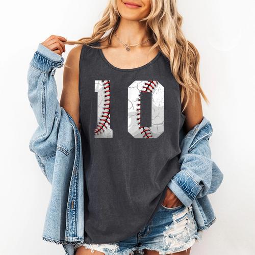 2016 10th Birthday Baseball Boys Kids Ten 10 Tenth Comfort Colors Tank Top - Sportilla