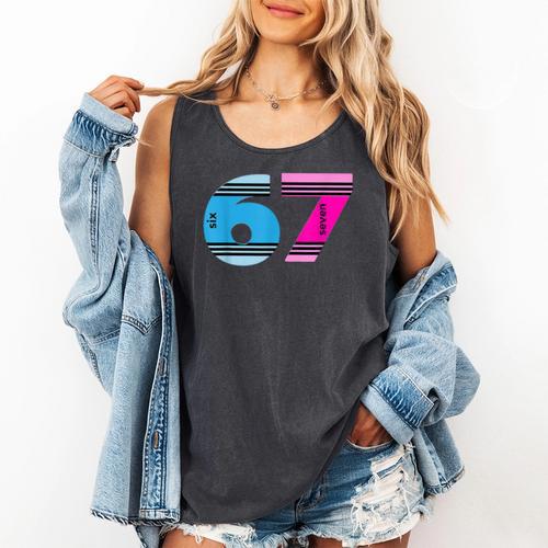 67 Crayon Cool Baseball Crayon 6 7 67 Comfort Colors Tank Top - Sportilla