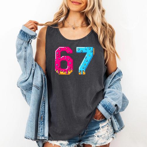 67 Shirt Baseball Life Style 101 Apparel Youth Drip Meme Comfort Colors Tank Top - Sportilla