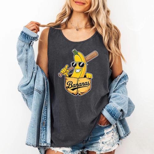 Banana Baseball Fruit Comfort Colors Tank Top - Sportilla