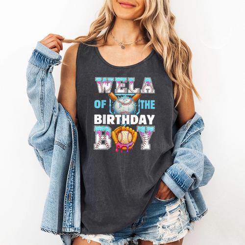 Baseball Ice Cream Drip Wela Of The Birthday Boy Comfort Colors Tank Top - Sportilla