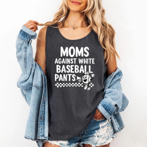 Baseball Mom Game Day Moms Against Pants Comfort Colors Tank Top - Sportilla