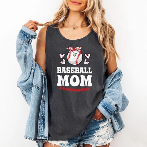 Baseball Mom Shirt Mama Women Baseball Shirt For Comfort Colors Tank Top - Sportilla