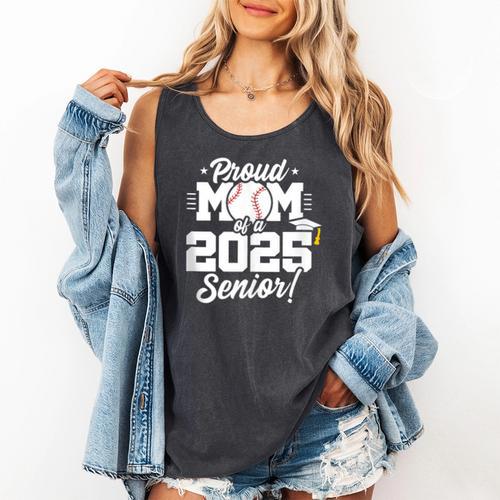 Class Of 2025 Senior Year Baseball Mom Senior 2025 Comfort Colors Tank Top - Sportilla