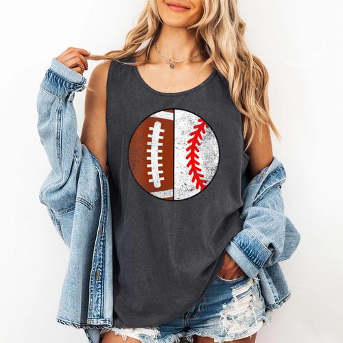 Football Baseball Player Football Baseball Mom Comfort Colors Tank Top - Sportilla