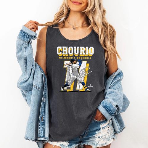 Jackson Chourio Milwaukee MLB Baseball Player MLBJCH201M Comfort Colors Tank Top - Sportilla