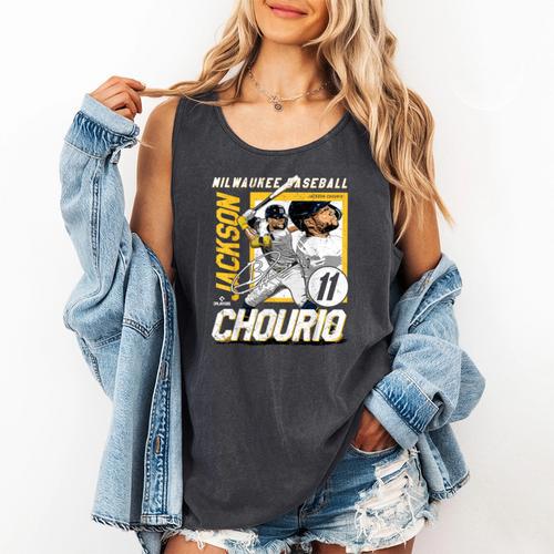 Jackson Chourio Milwaukee MLB Baseball Player MLBJCH203M Comfort Colors Tank Top - Sportilla