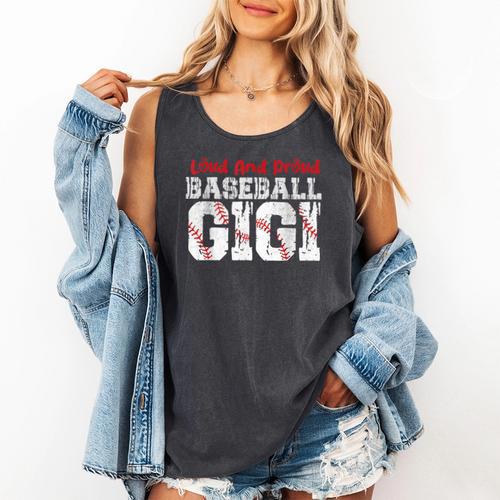 Loud And Proud Baseball Gigi Baseball Mom Comfort Colors Tank Top - Sportilla