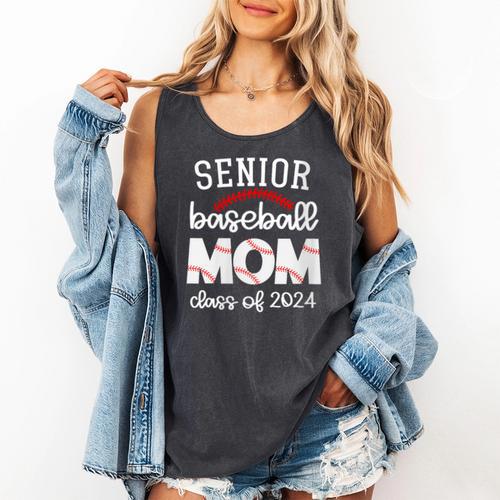 Senior Baseball Mom Class Of 2024 Baseball Senior Night Comfort Colors Tank Top - Sportilla