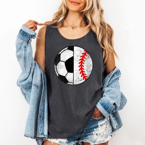 Soccer Baseball Player Soccer Baseball Mom Comfort Colors Tank Top - Sportilla