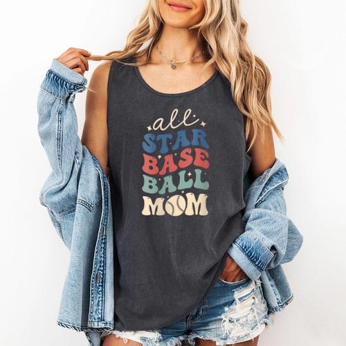 All Star Baseball Mom Comfort Colors Tank Top - Sportilla