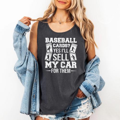 Trading Card Collector Cardboard Baseball Card Collector Comfort Colors Tank Top - Sportilla