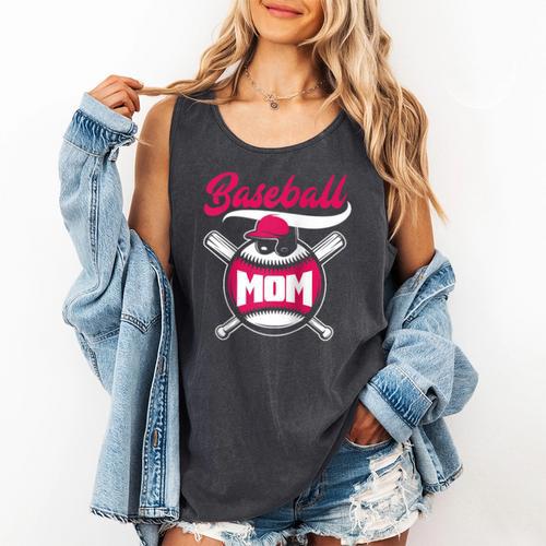 Baseball Mom Raglan Baseball Tee Comfort Colors Tank Top - Sportilla