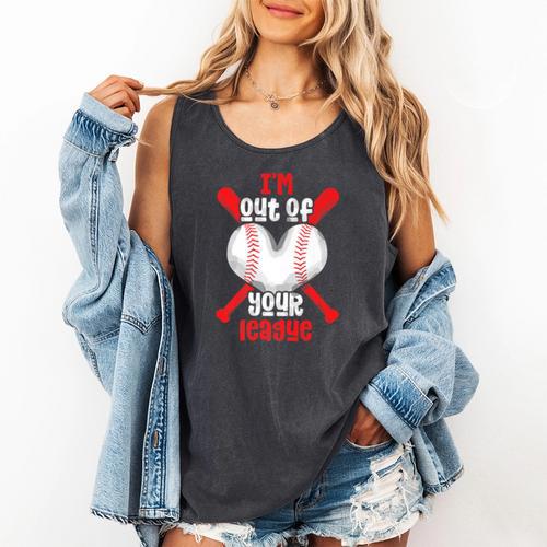 Cute Baseball Mom Out Of Your League Mommy Sports Players Premium Comfort Colors Tank Top - Sportilla