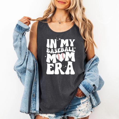 Groovy Retro In My Baseball Mom Era Comfort Colors Tank Top - Sportilla