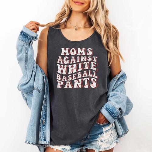 Mom Against Baseball Pants Baseball Mom Comfort Colors Tank Top - Sportilla