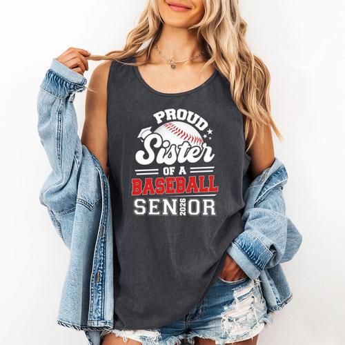 Proud Sister Of A Baseball Senior Class Of 2026 Graduation Comfort Colors Tank Top - Sportilla