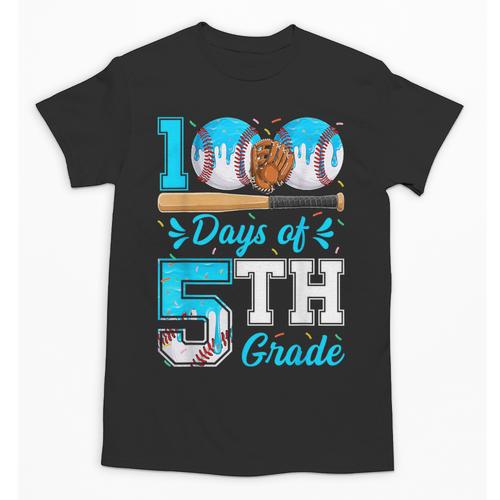 100 Days Of 5th Grade Baseball 100th Day Of School Boys Kids Unisex T-Shirt - Sportilla