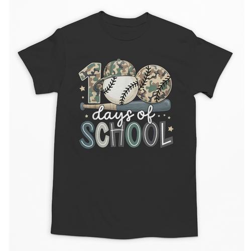 100 Days Of School Baseball Camo Camo Cap Boy School Unisex T-Shirt - Sportilla