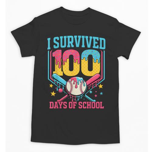 100 Days Of School Baseball Drip 100 Days Boy Girl Kids Unisex T-Shirt - Sportilla