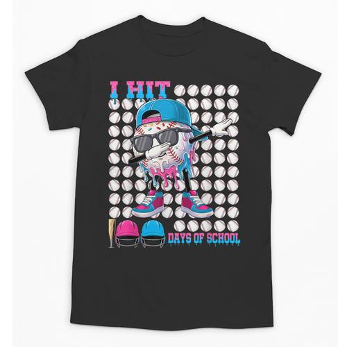 100 Days Of School Baseball Drip Boys Kids 100th Day School Unisex T-Shirt - Sportilla