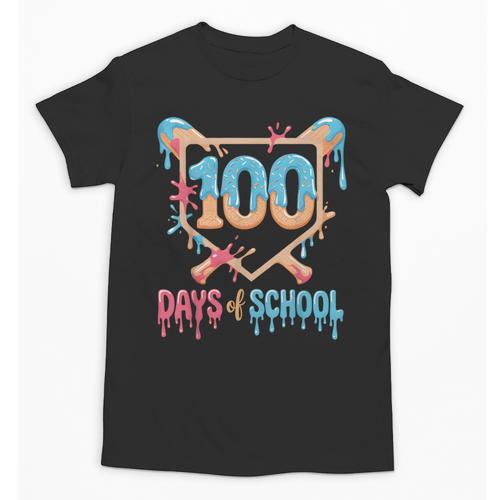 100 Days Of School Baseball Drip 100 Days Of School Unisex T-Shirt - Sportilla