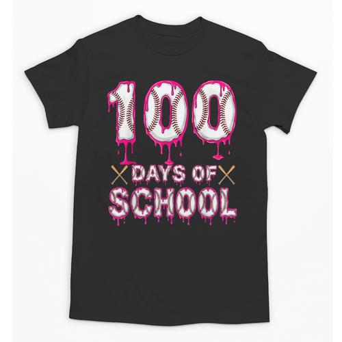 100 Days Of School Baseball Ice Cream Drip 100th Day Boys Unisex T-Shirt - Sportilla