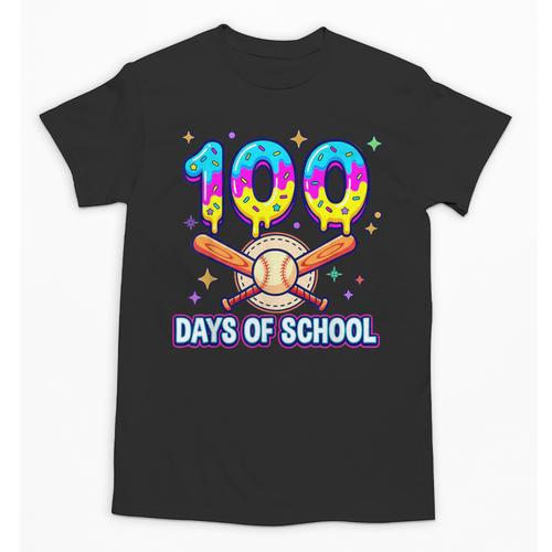 100 Days Of School Baseball Ice Cream Drip Kids Boys Teacher Unisex T-Shirt - Sportilla