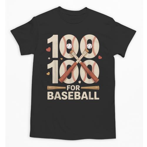100 Days Of School Baseball Love Valentine’s Day Men Women Unisex T-Shirt - Sportilla