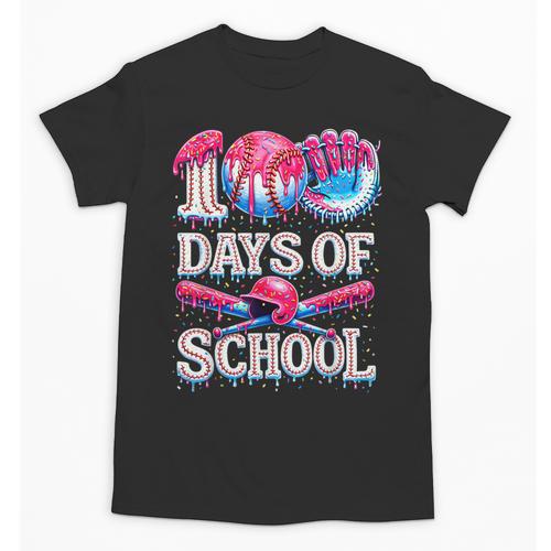 100 Days Of School Baseball Lover Donut Drip Boy Girl Unisex T-Shirt - Sportilla