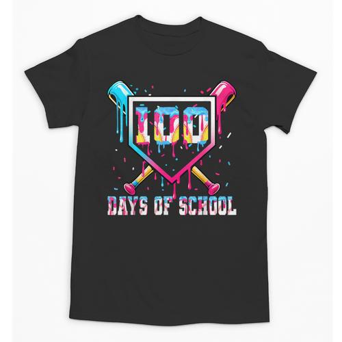 100 Days Of School Boy Kids Baseball Ice Cream Drip Teacher Unisex T-Shirt - Sportilla