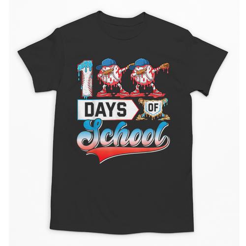 100 Days Of School Boys Baseball Drip 100th Day Dabbing Ball Unisex T-Shirt - Sportilla