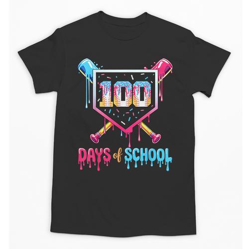 100 Days Of School Ice Cream Drip Baseball 100 Days Smarter Unisex T-Shirt - Sportilla
