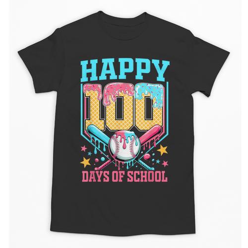 100 Days Of School Kids Baseball Drip 100th Day Of School Unisex T-Shirt - Sportilla