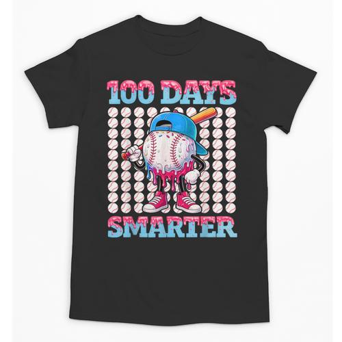 100 Days Smarter Baseball Drip Boys 100 Days Of School Kids Unisex T-Shirt - Sportilla