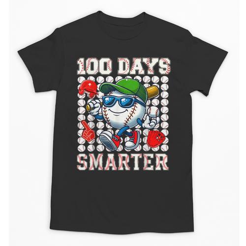 100 Days Smarter Baseball 100 Days Of School Boy Girl Kid Unisex T-Shirt - Sportilla